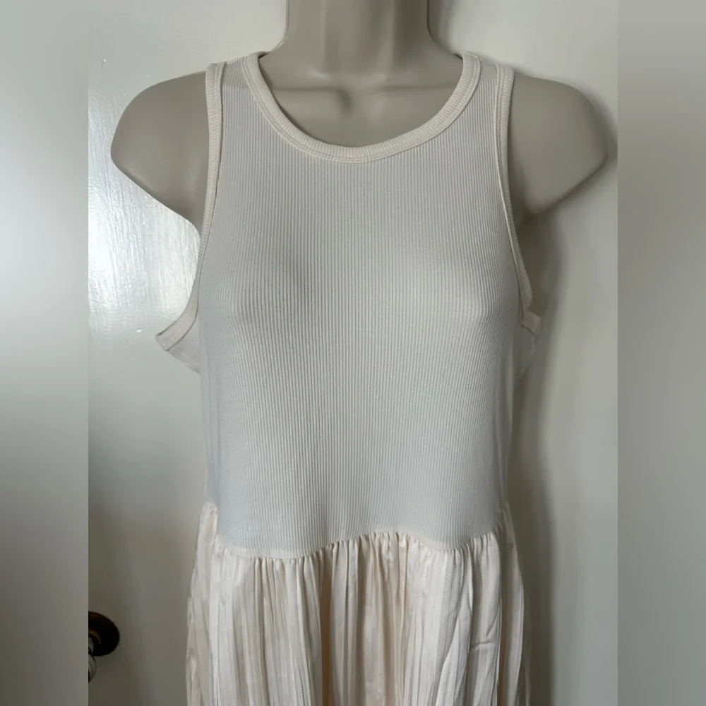 Dkny Cream Pleated Sleeveless Midi Dress - Picture 6 of 10